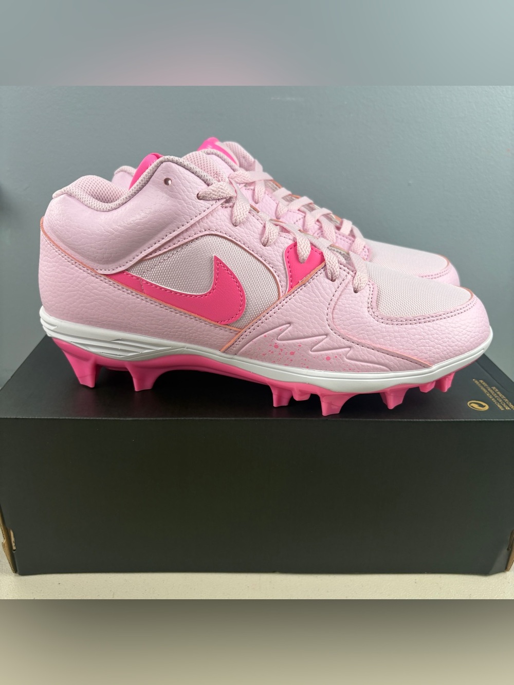 Nike Air Jordan Stadium 90 Football Cleats Pink Foam HQ0210-600 Men’s Size 9.5
